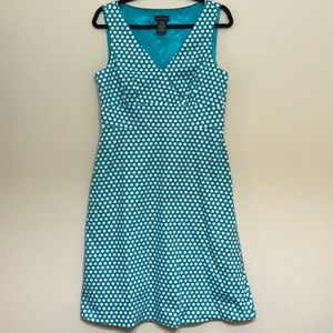 Spense a-line teal polka-dot dress